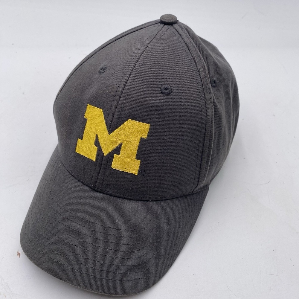 Michigan Wolverines Hat Gray MVP Strapback Adjustable Cleaned FAN FAVORITES